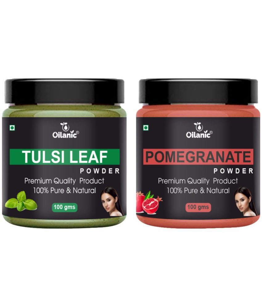     			Oilanic 100% Pure Tulsi Powder & Pomegranate Powder For Skin Hair Mask 200 g Pack of 2