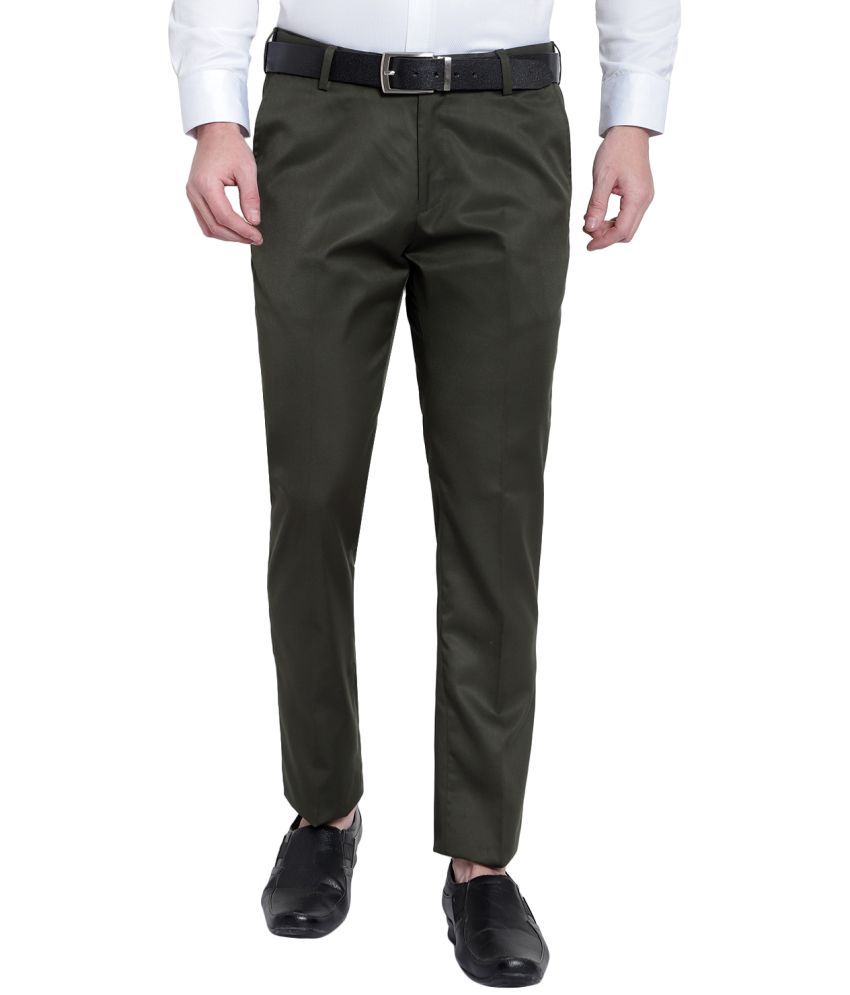     			SREY - Green Polycotton Slim - Fit Men's Trousers ( Pack of 1 )