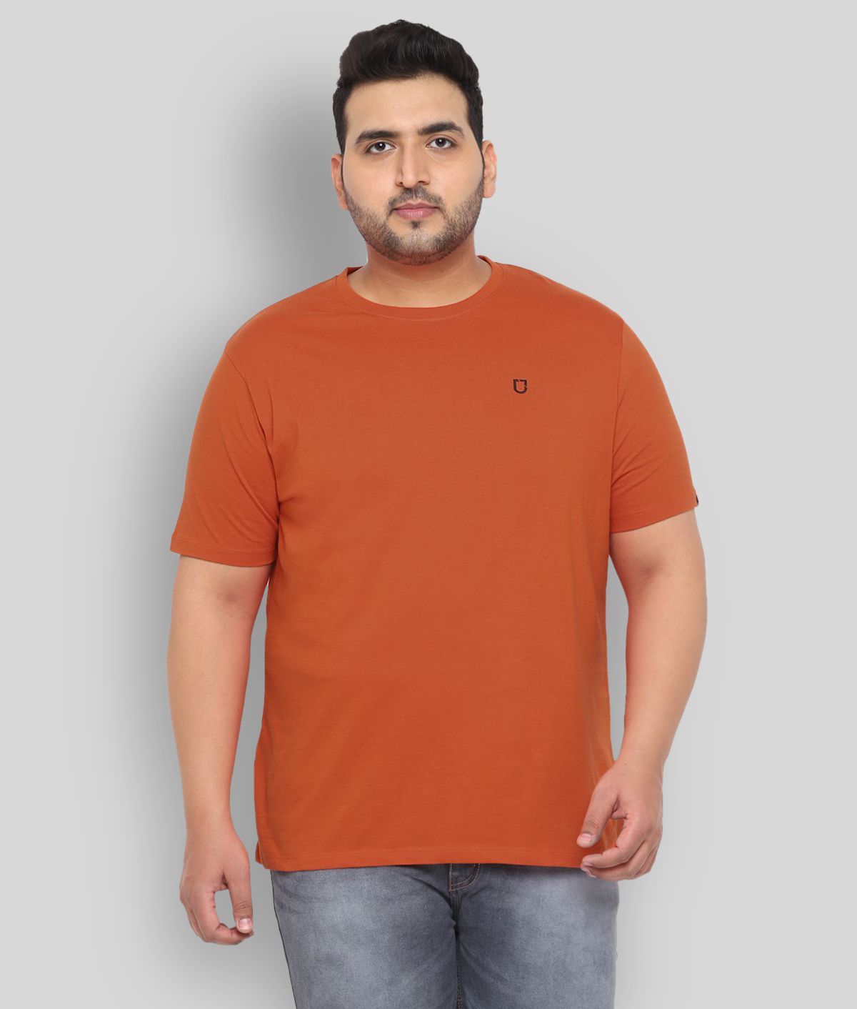     			Urbano Plus - Orange Cotton Regular Fit Men's T-Shirt ( Pack of 1 )