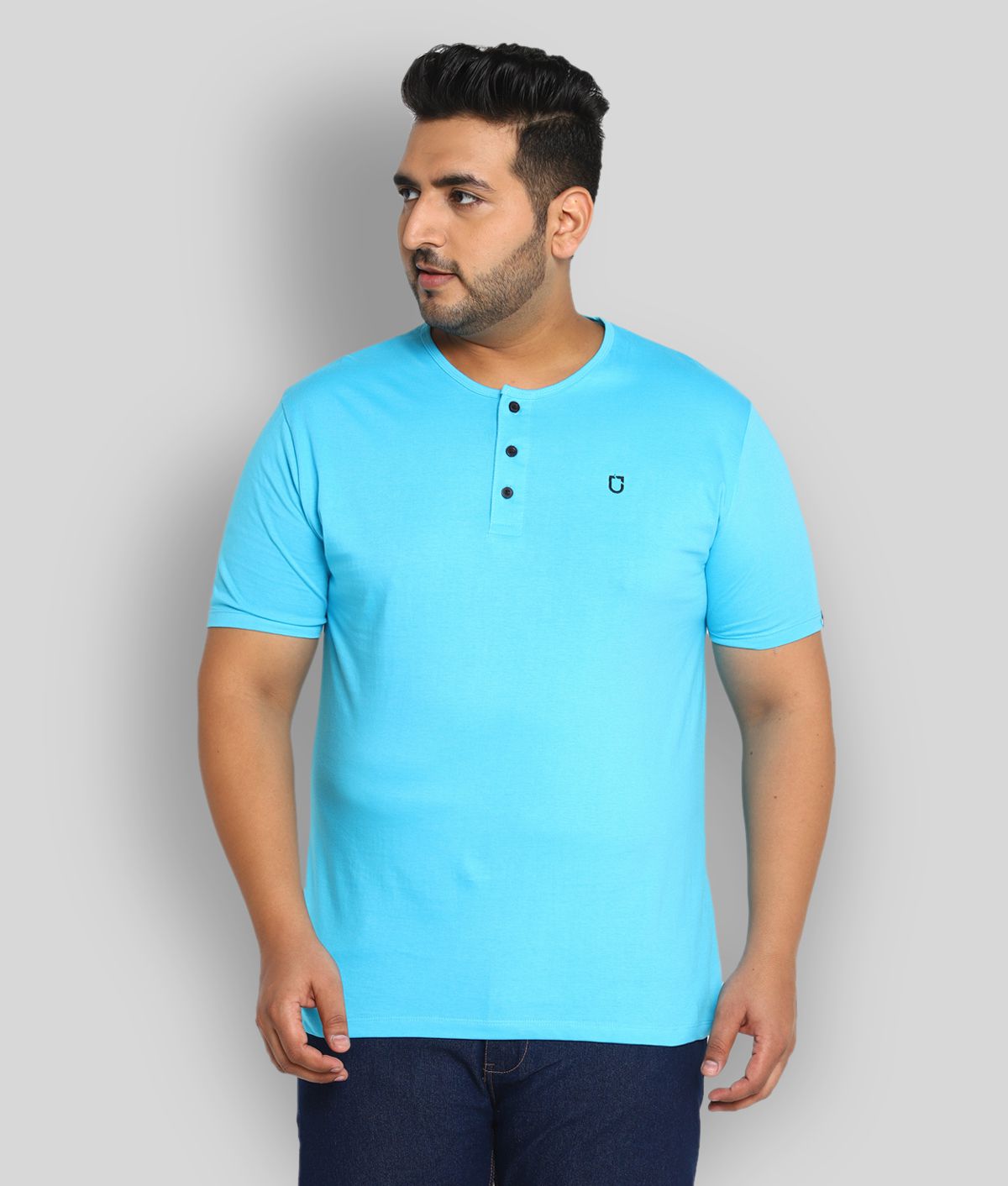     			Urbano Plus - Blue Cotton Regular Fit Men's T-Shirt ( Pack of 1 )