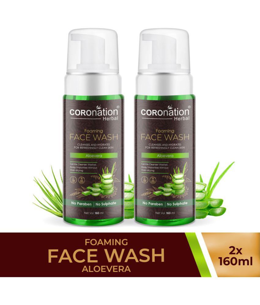     			coronation herbal  Aloevera Foaming  Face Wash 320 mL Pack of 2