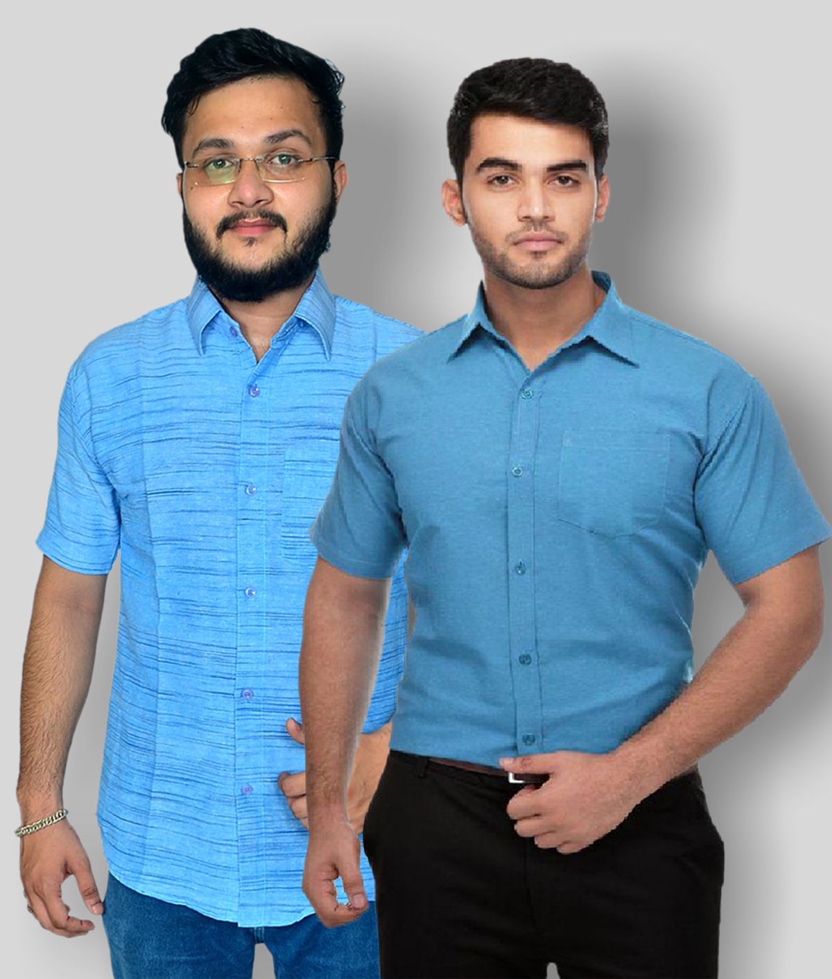     			DESHBANDHU DBK - Multicolor Cotton Regular Fit Men's Formal Shirt (Pack of 2)