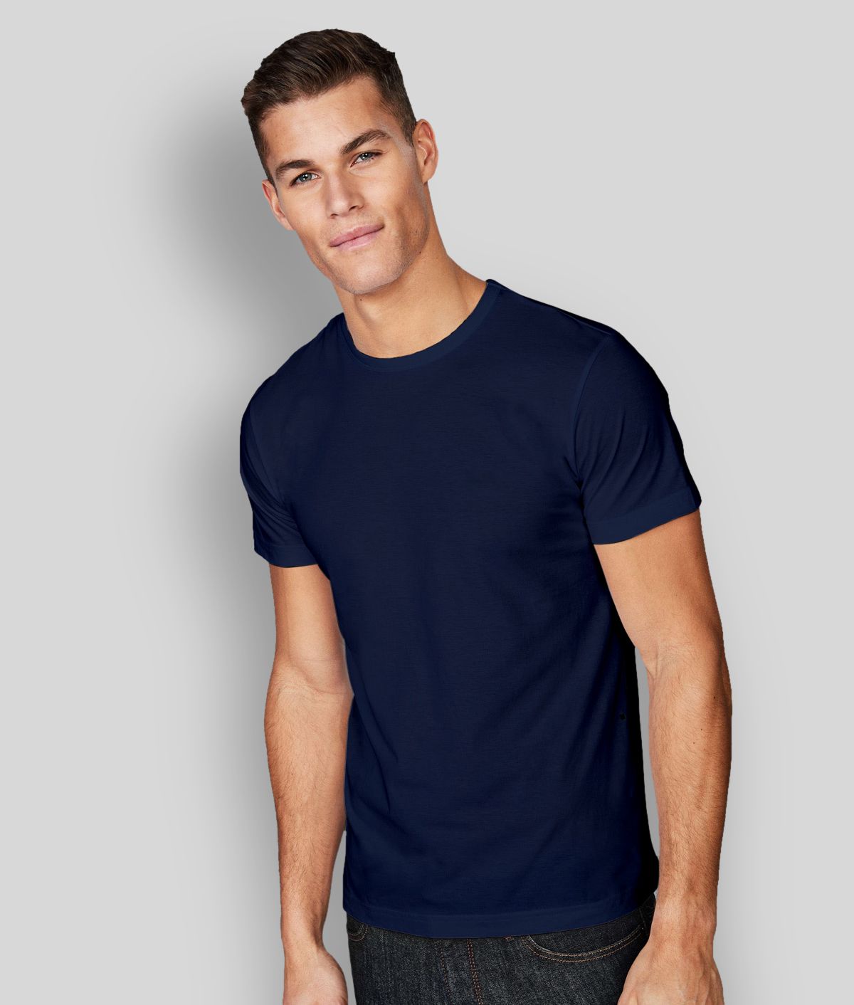     			ESPARTO - Navy Blue Cotton Regular Fit Men's T-Shirt ( Pack of 1 )