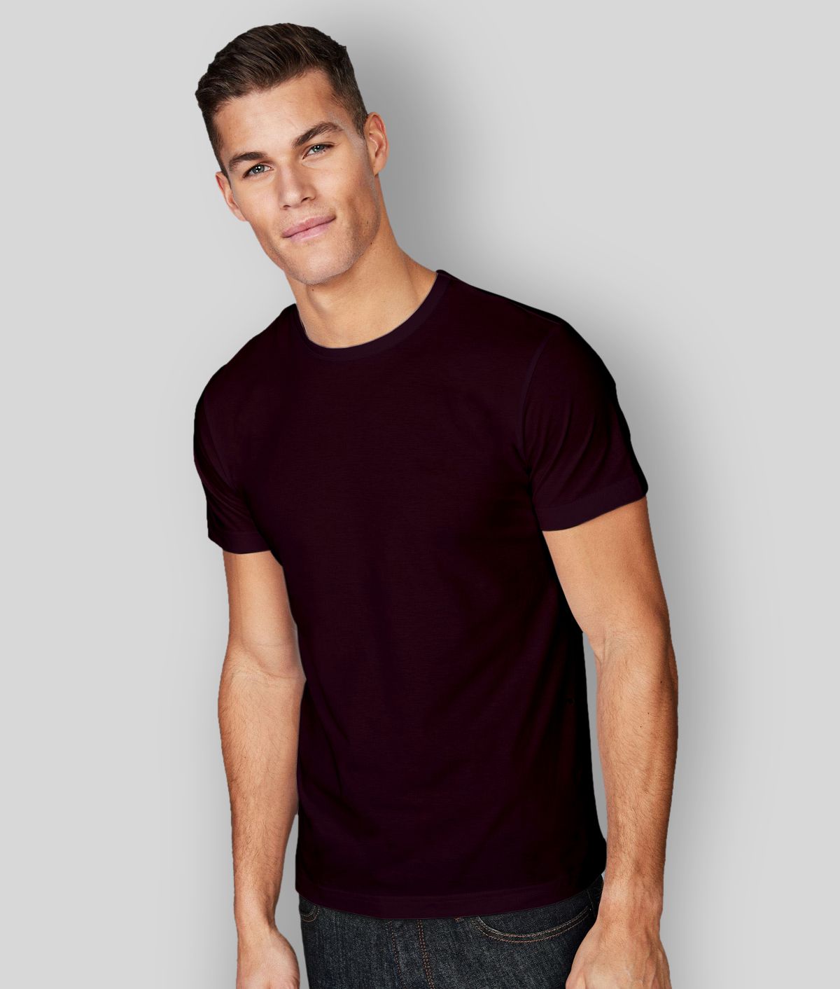     			ESPARTO - Wine Cotton Regular Fit Men's T-Shirt ( Pack of 1 )