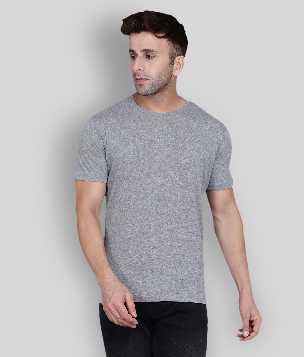     			Fascista - Grey Cotton Blend Slim Fit  Men's T-Shirt ( Pack of 1 )