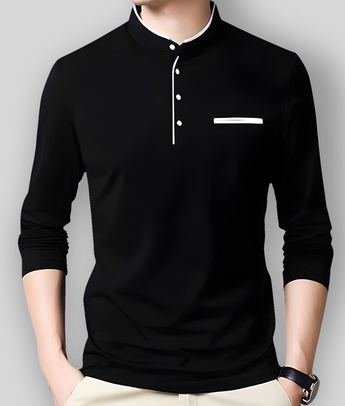     			GESPO - Black Cotton Blend Regular Fit  Men's T-Shirt ( Pack of 1 )