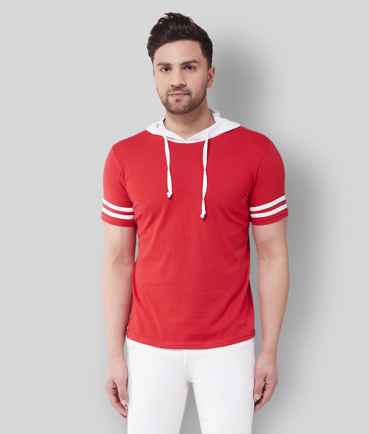     			Gritstones - Red Cotton Blend Regular Fit Men's T-Shirt ( Pack of 1 )
