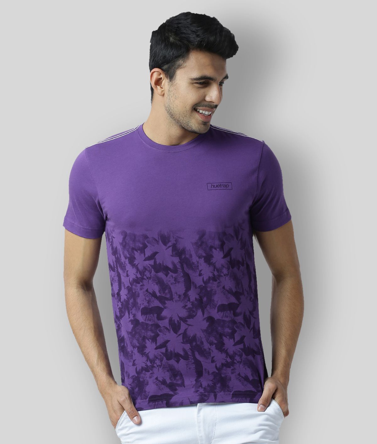     			Huetrap - Purple Cotton Regular Fit  Men's T-Shirt ( Pack of 1 )