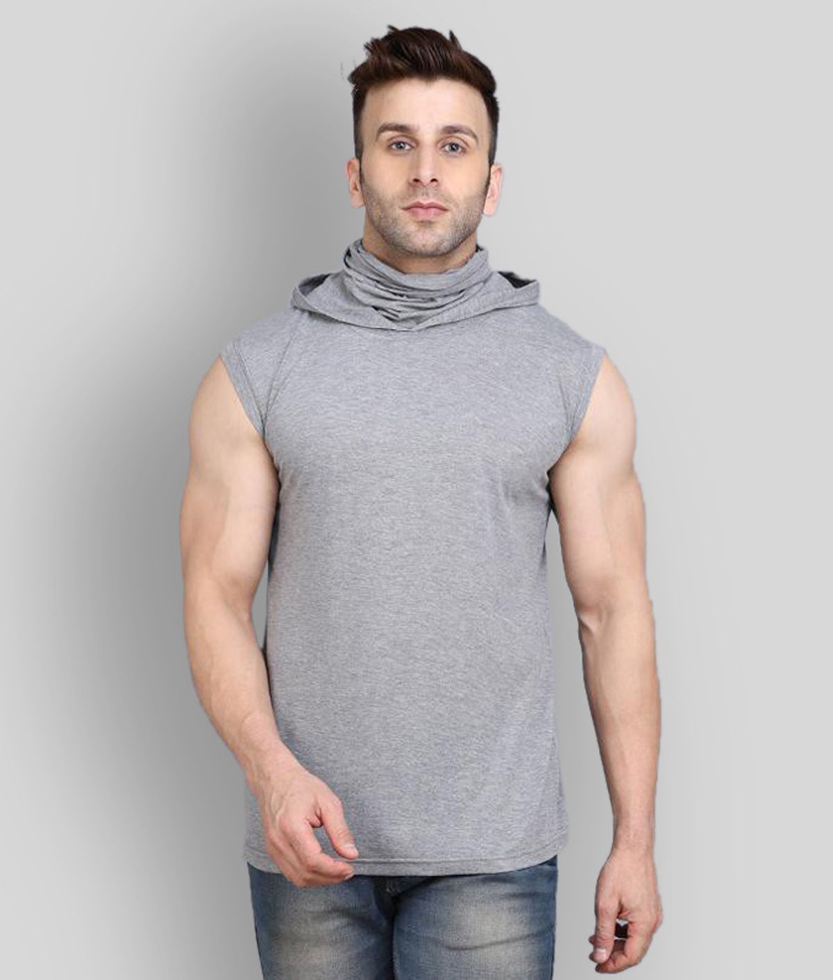     			Fascista - Grey Cotton Slim Fit  Men's T-Shirt ( Pack of 1 )