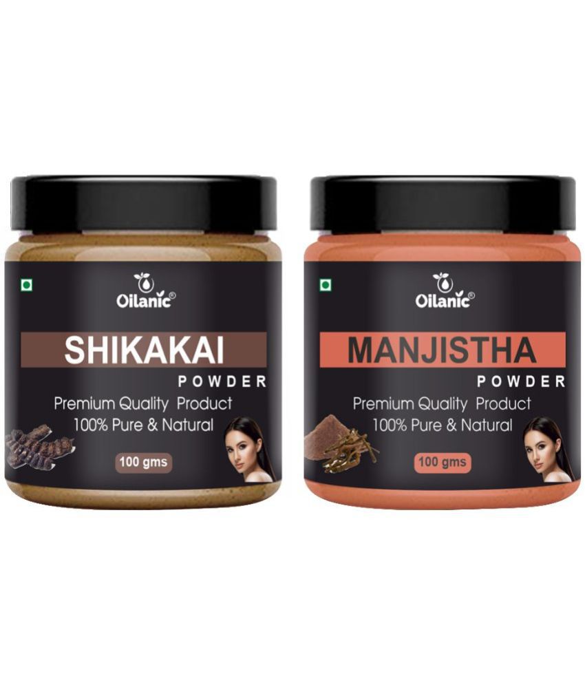     			Oilanic 100% Pure Shikakai Powder & Manjistha Powder For Skin Hair Mask 200 g Pack of 2