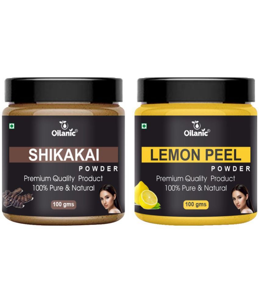     			Oilanic 100% Pure Shikakai Powder & Lemon Peel Powder For Skin Hair Mask 200 g Pack of 2