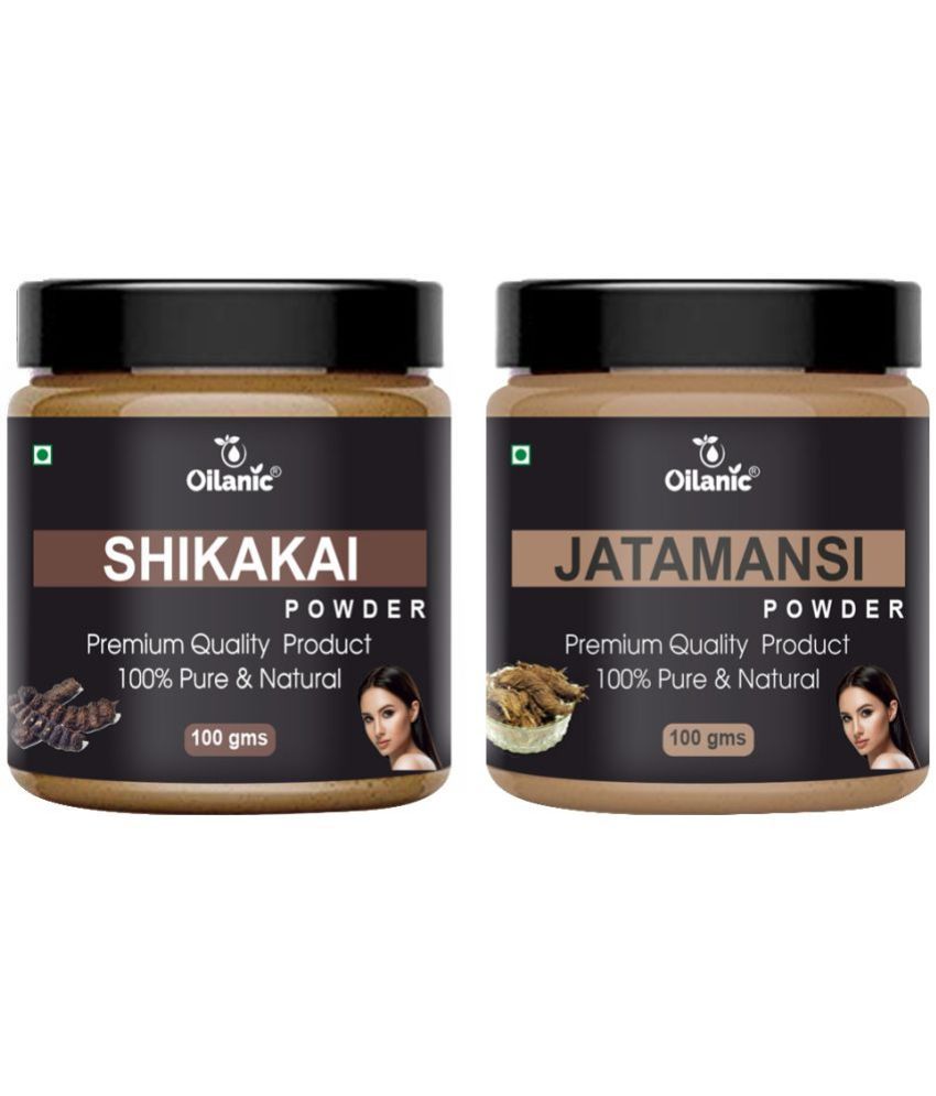     			Oilanic 100% Pure Shikakai Powder & Jatamansi Powder For Skin Hair Mask 200 g Pack of 2
