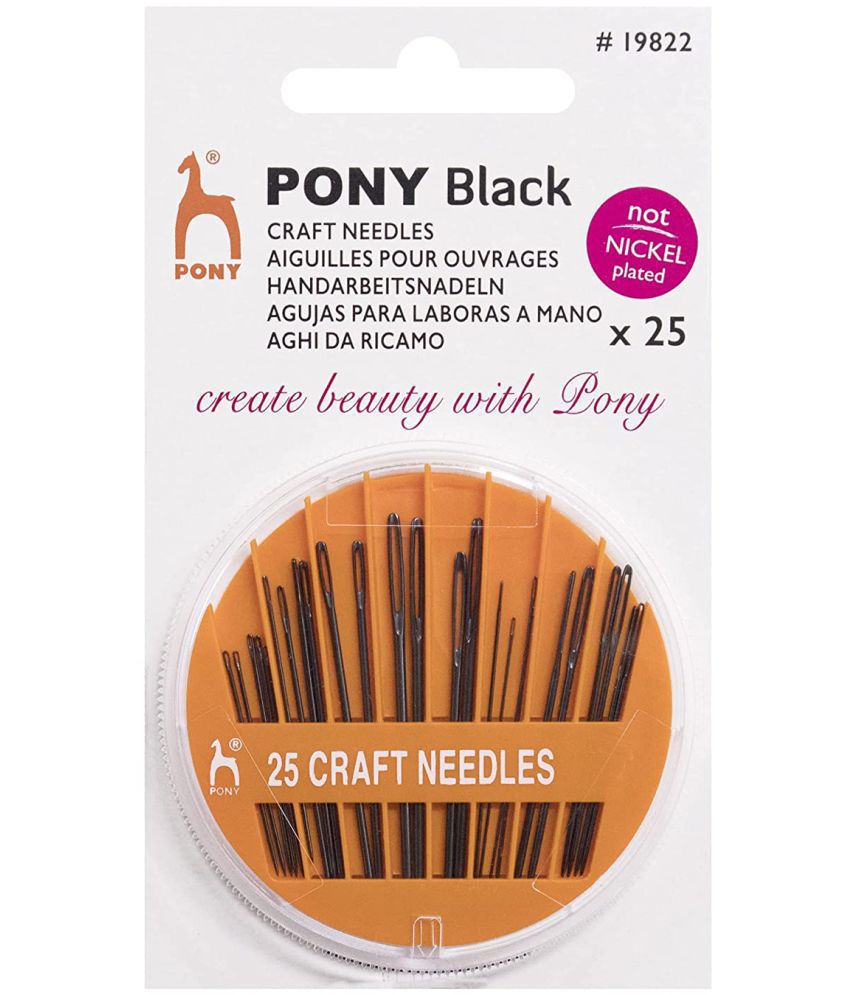     			PONY Hand Sewing Needle Black Nickel Free Craft Needles (Compact) (Pack of 1) use for tapestry, cross stitch, embroidery, quilting and beading.