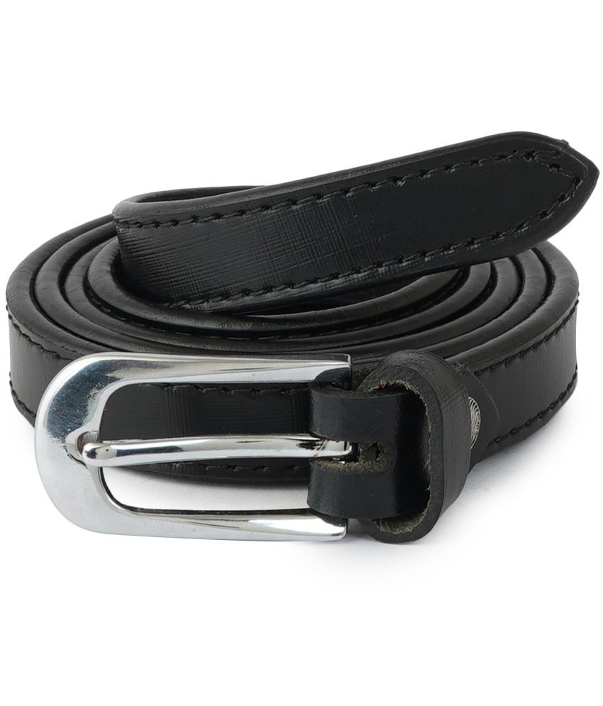 STYLE SHOES Women's Black Leather Casual Belt ( Pack of 1 )