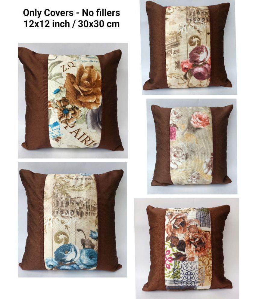     			Belive-Me Set of 5 Polyester Cushion Covers 30X30 cm (12X12)