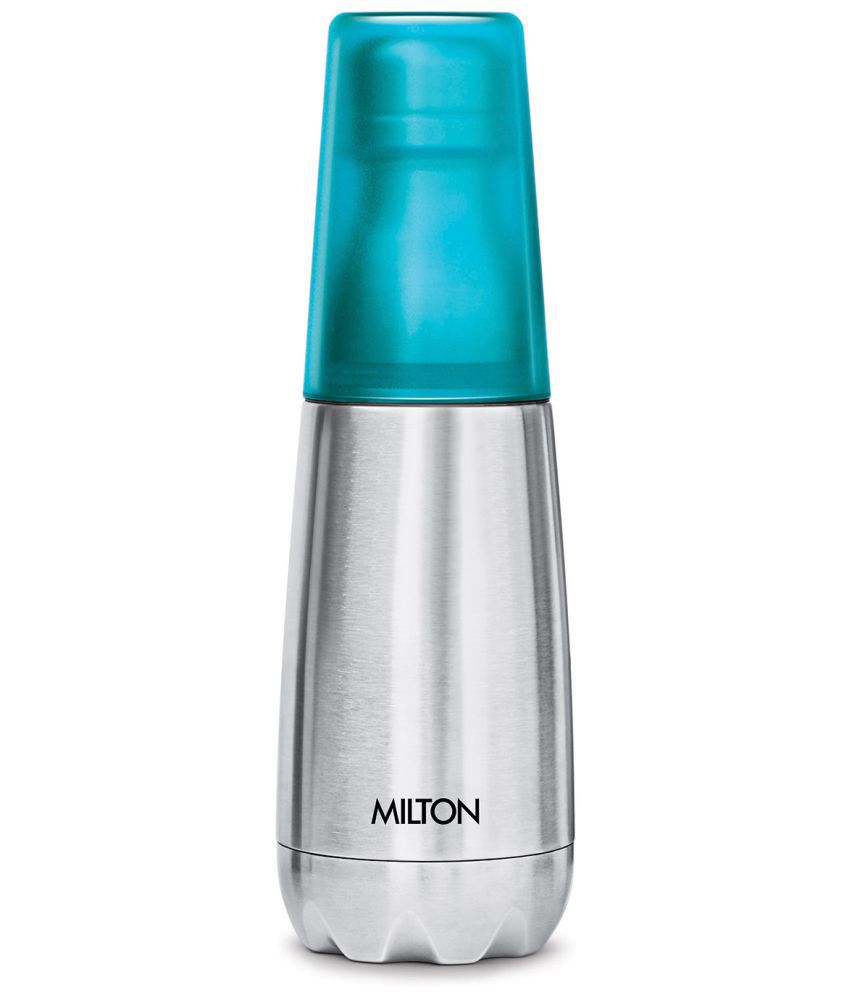     			Milton Vertex 500 Thermosteel Hot or Cold Water Bottle with Unbreakable Tumbler, 500 ml, Blue