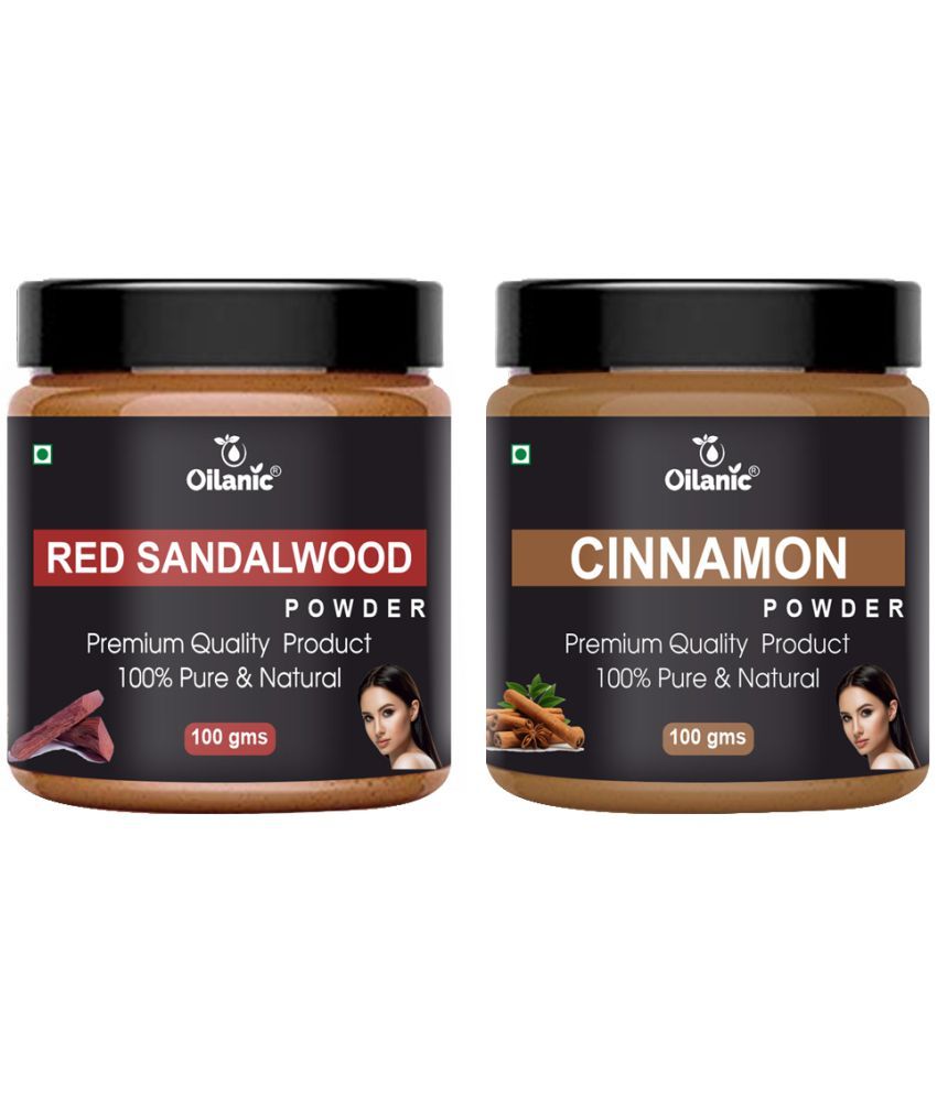     			Oilanic 100% Red Sandalwood Powder & Cinnamon Powder For Skincare Hair Mask 200 g Pack of 2