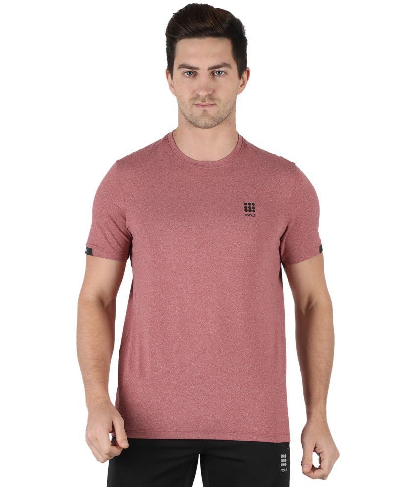     			Rock.it - Polyester Regular Fit Pink Men's Sports T-Shirt ( Single Pack )