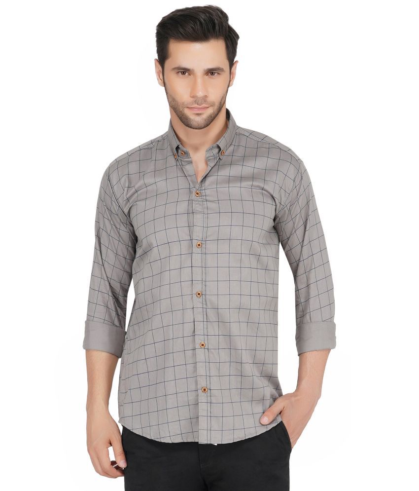     			Singularity - Cotton Blend Regular Fit Grey Men's Casual Shirt ( Pack of 1 )