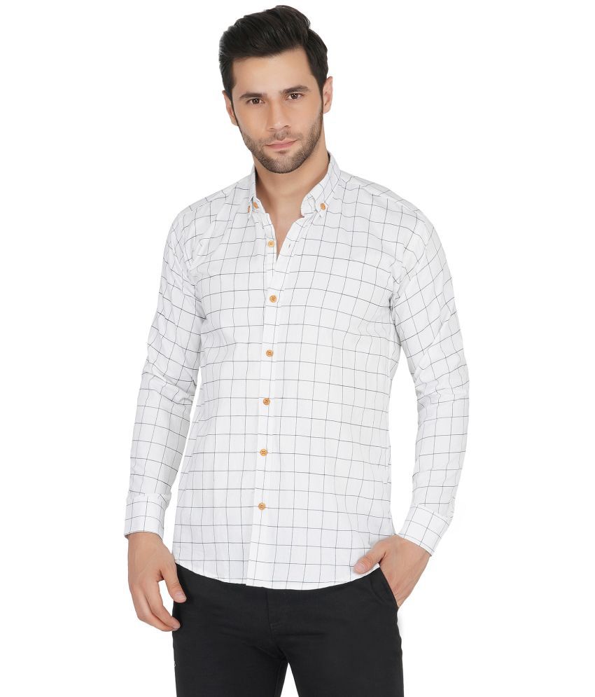     			Singularity - Cotton Blend Regular Fit White Men's Casual Shirt ( Pack of 1 )