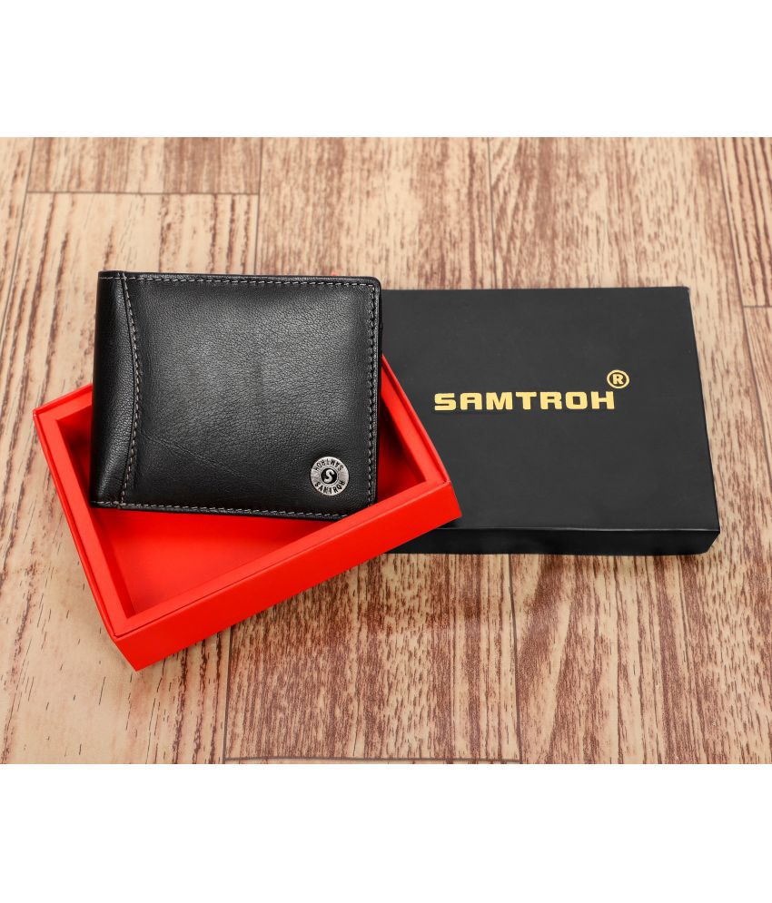     			samtroh - Leather BLACK Men's Regular Wallet ( Pack of 1 )