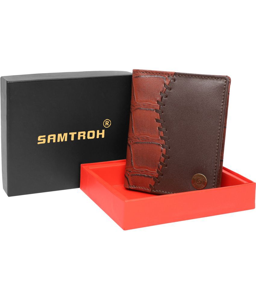     			samtroh - Leather BROWN Men's Regular Wallet ( Pack of 1 )