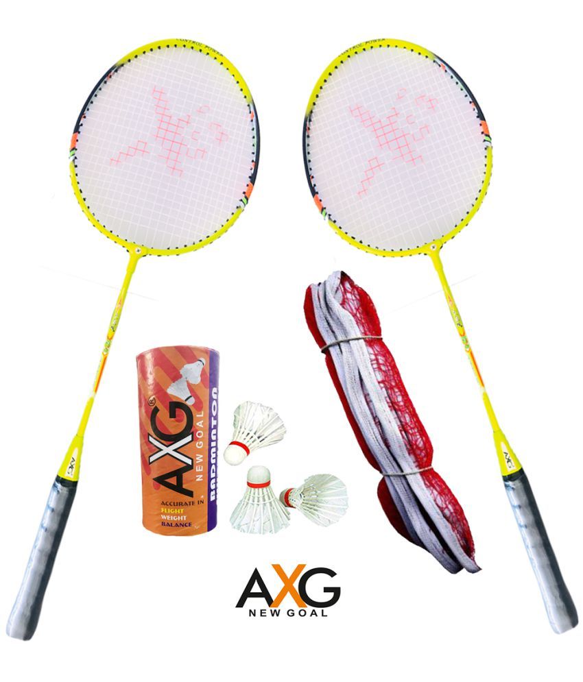     			AXG NEW GOAL AX-8 Arduous Aluminium Badminton Set (2 Racquets, 3 Shuttlecocks, 1 Net)