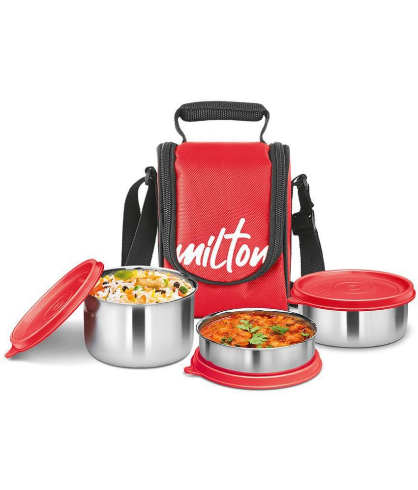     			Milton Tasty 3 Stainless Steel Lunch Box, Red
