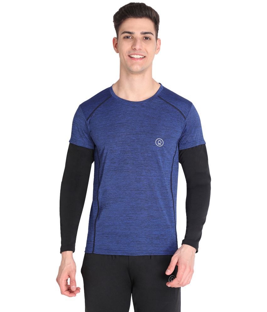     			Chkokko - Polyester Regular Fit Blue Men's Sports T-Shirt ( Single Pack )