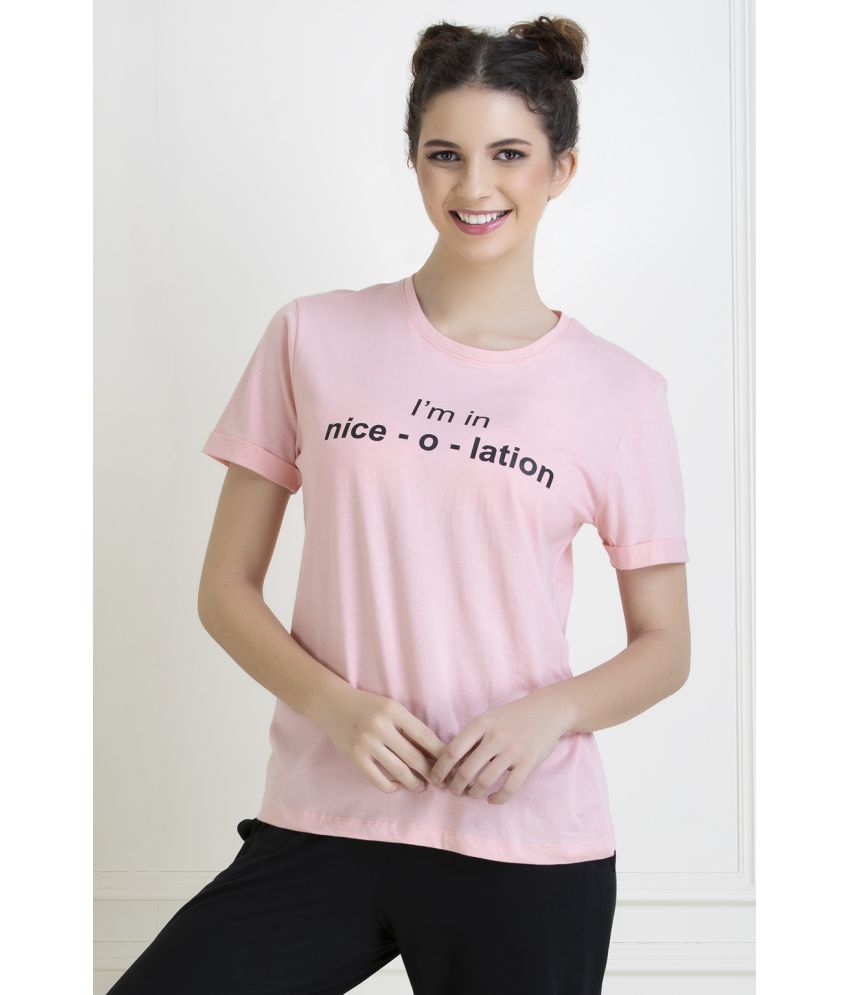     			Clovia - Cotton Blend Regular Pink Women's T-Shirt ( Pack of 1 )