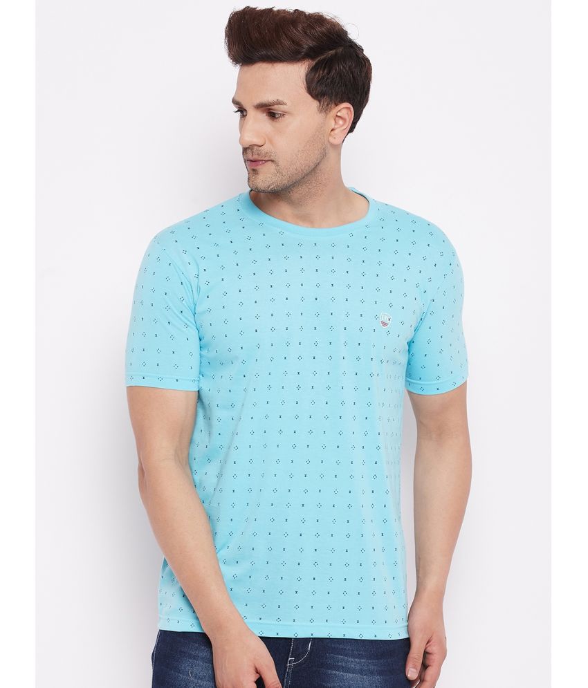     			Lycos - Cotton Regular Fit Sky Blue Men's T-Shirt ( Pack of 1 )
