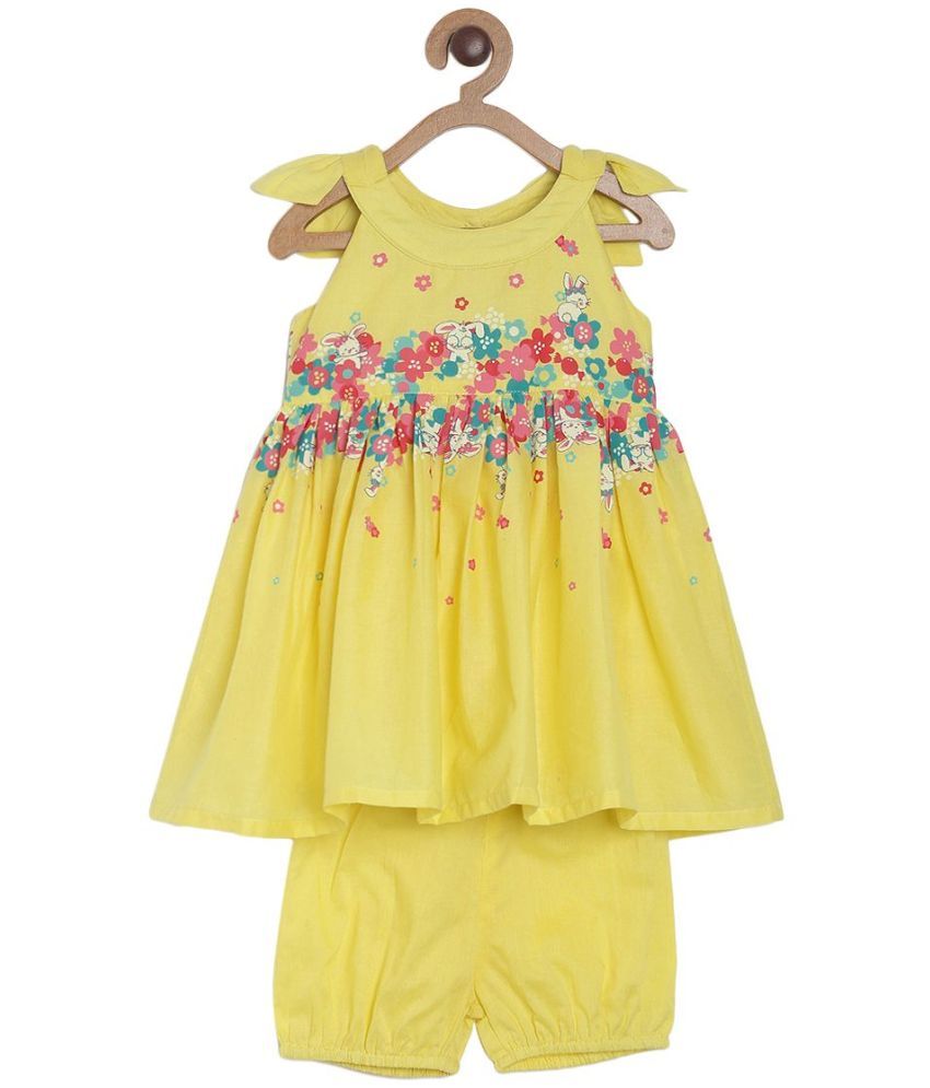     			MINI KLUB Pack of 1 Baby Girls 100% Cotton Dress ( Yellow )