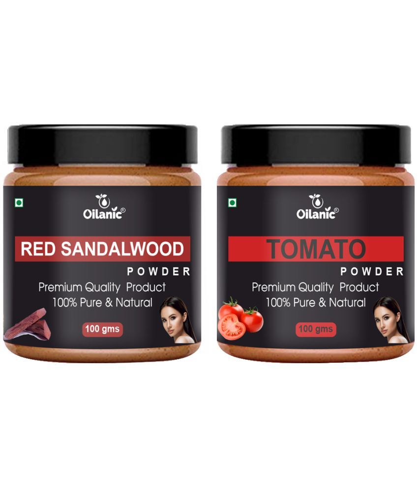     			Oilanic 100% Red Sandalwood Powder & Tomato Powder For Skincare Hair Mask 200 g Pack of 2