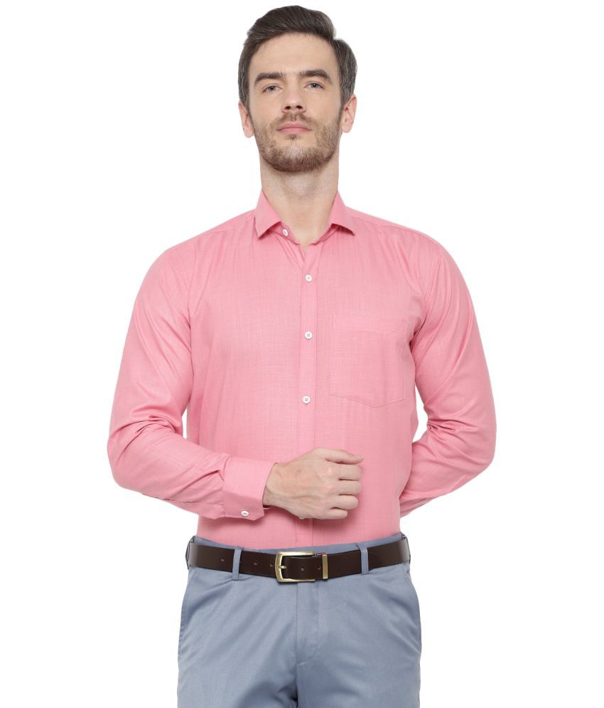     			SREY - Cotton Blend Slim Fit Pink Men's Casual Shirt ( Pack of 1 )