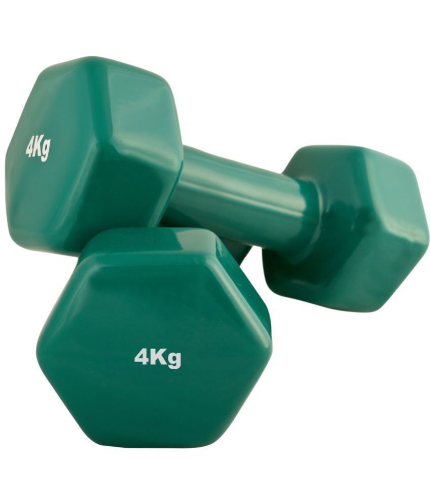     			SportSoul Vinyl Dumbbell (4 Kg Pair) Colour: Bottle Green