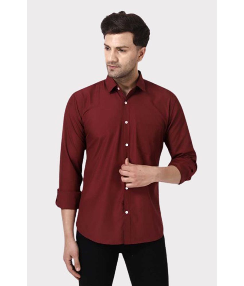     			Springberry - 100% Cotton Slim Fit Maroon Men's Casual Shirt ( Pack of 1 )