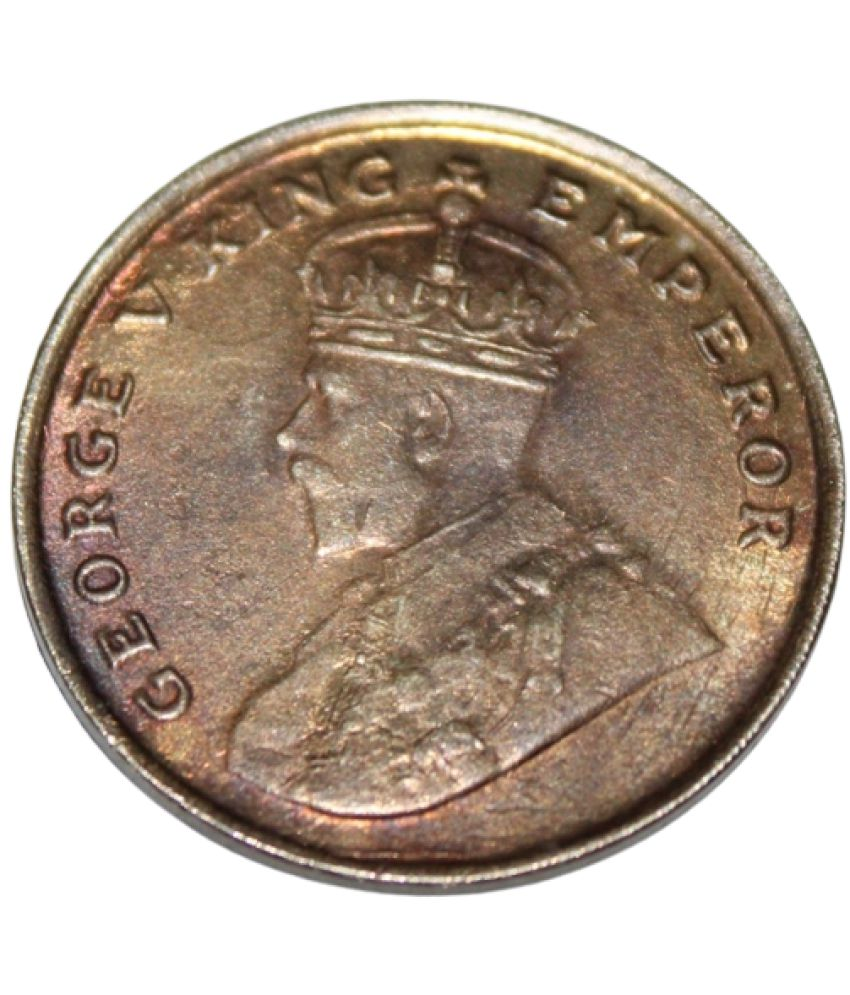     			5th King George - 8 Annas 1919 British India old Rare Coin