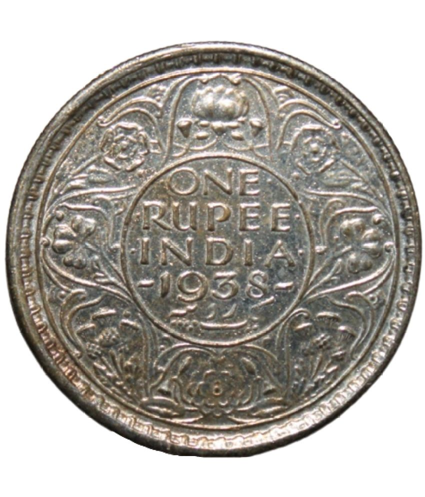     			6th King George - 1 Rupee 1938 British India old Rare Silverplated Coin