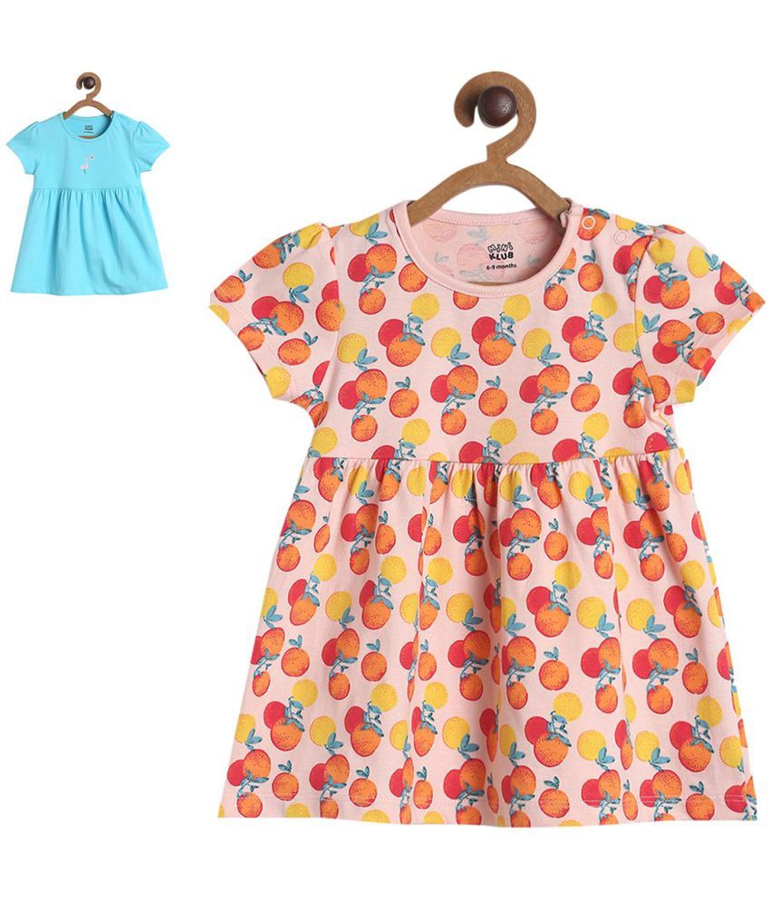     			MINI KLUB - 100% Cotton Multicolor Baby Girl Dress ( Pack of 2 )