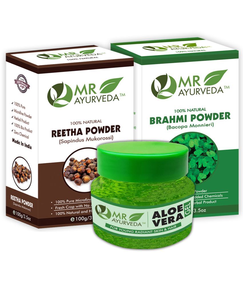     			MR Ayurveda Aloe Vera Gel, Reetha Powder & Brahmi Powder Hair Mask 300 g