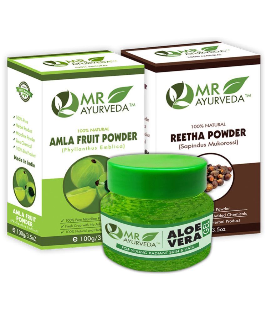     			MR Ayurveda Aloe Vera Gel, Amla Powder & Reetha Powder Hair Mask 300 g