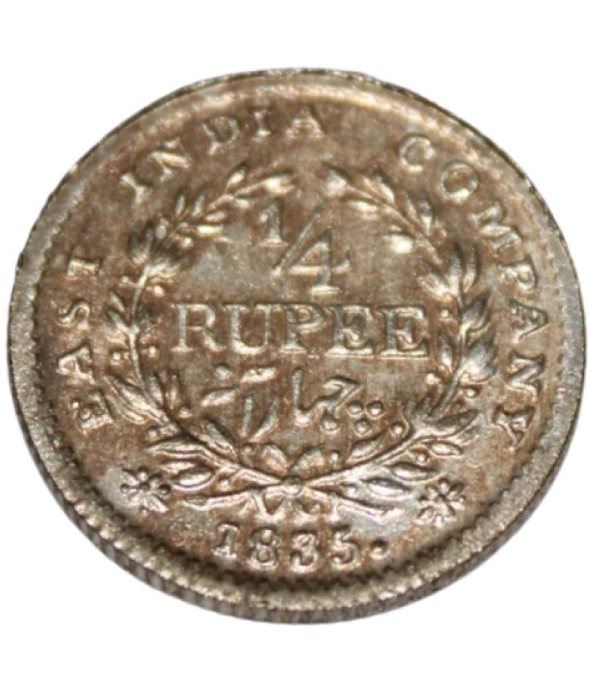     			William IIII - 1/4 Rupee 1835 - British India Rare old Collectible Coin