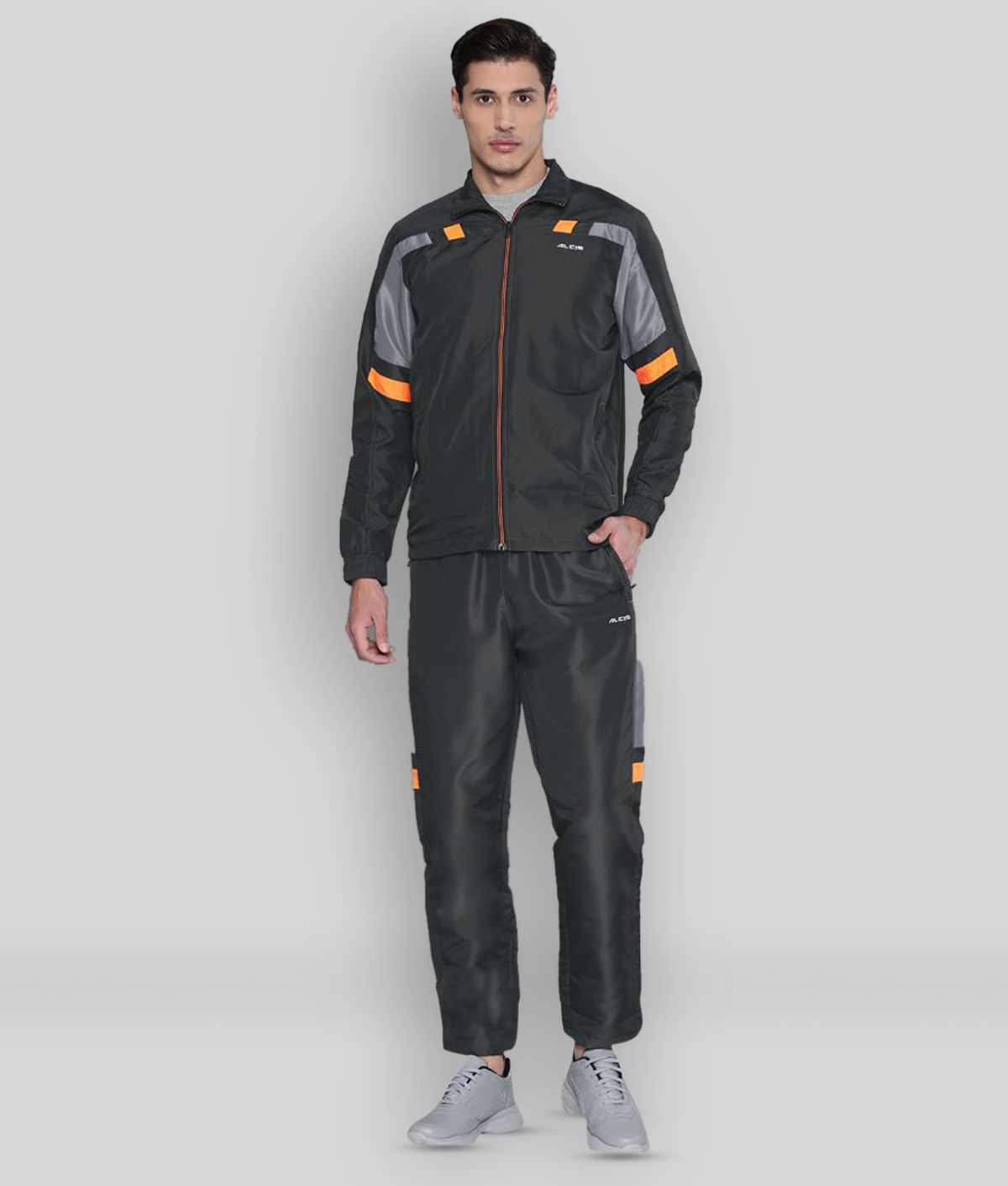     			Alcis - Black Polyester Regular Fit Colorblock Men's Sports Tracksuit ( Pack of 1 )