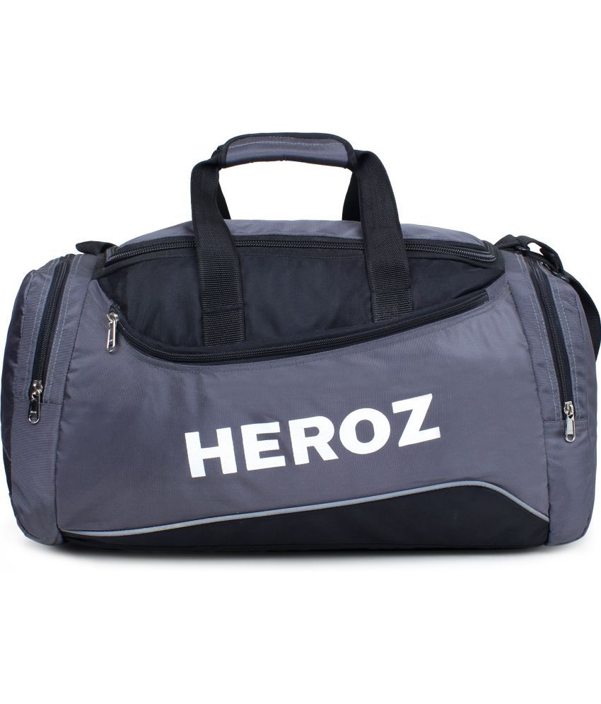 Heroz 40 Ltrs Black Solid Duffle Bag 