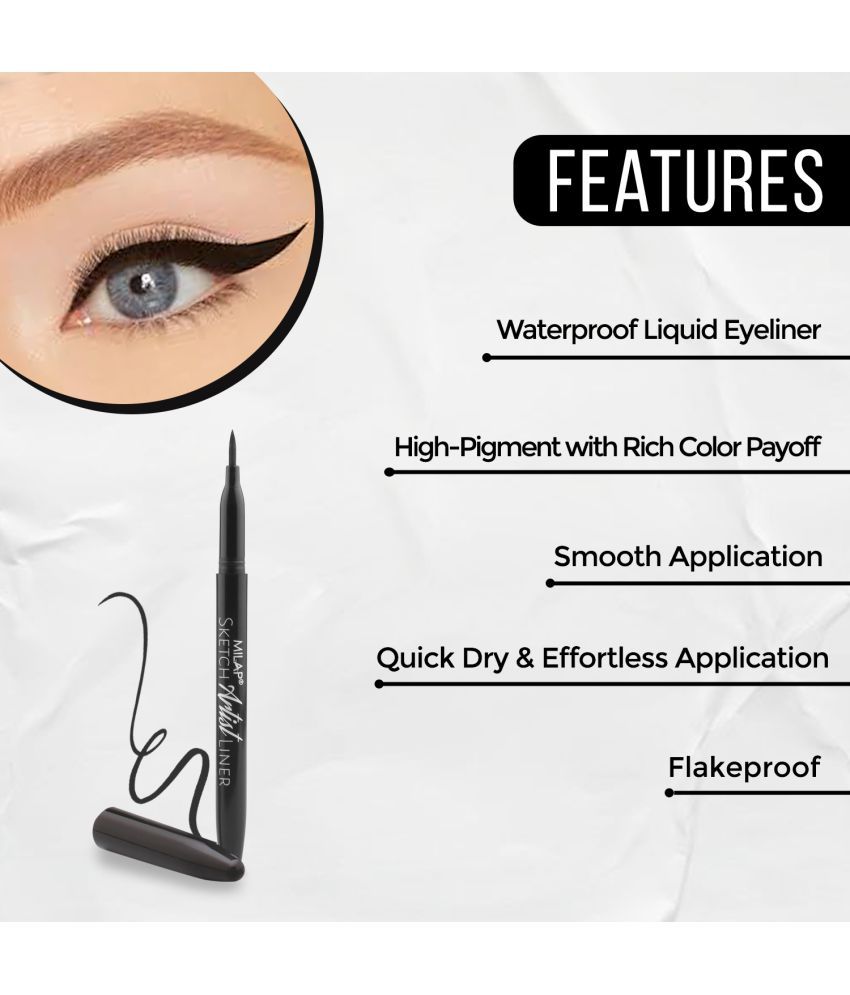 Buy MILAP Sketch Artist Eyeliner Pencil Eyeliner Black 1.2 mL Online at