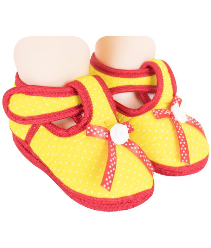     			Neska Moda Baby Girls Satin Sandal Booties For 6 To 9 Months (Yellow,Red) -BT718