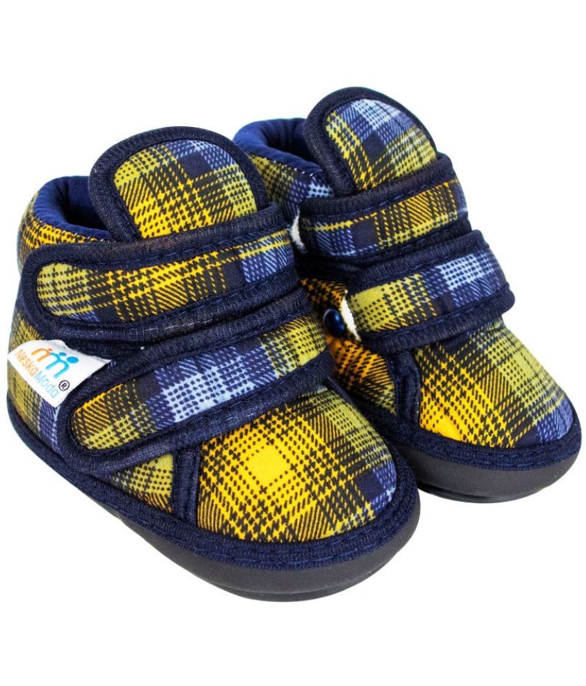     			Neska Moda Pack of 1 Pair Musical Chu Chu Sound Booties/Shoes For 18 to 24 Months (Hook & Loop Closure, Yellow,Green,Navy Blue)-BT1007