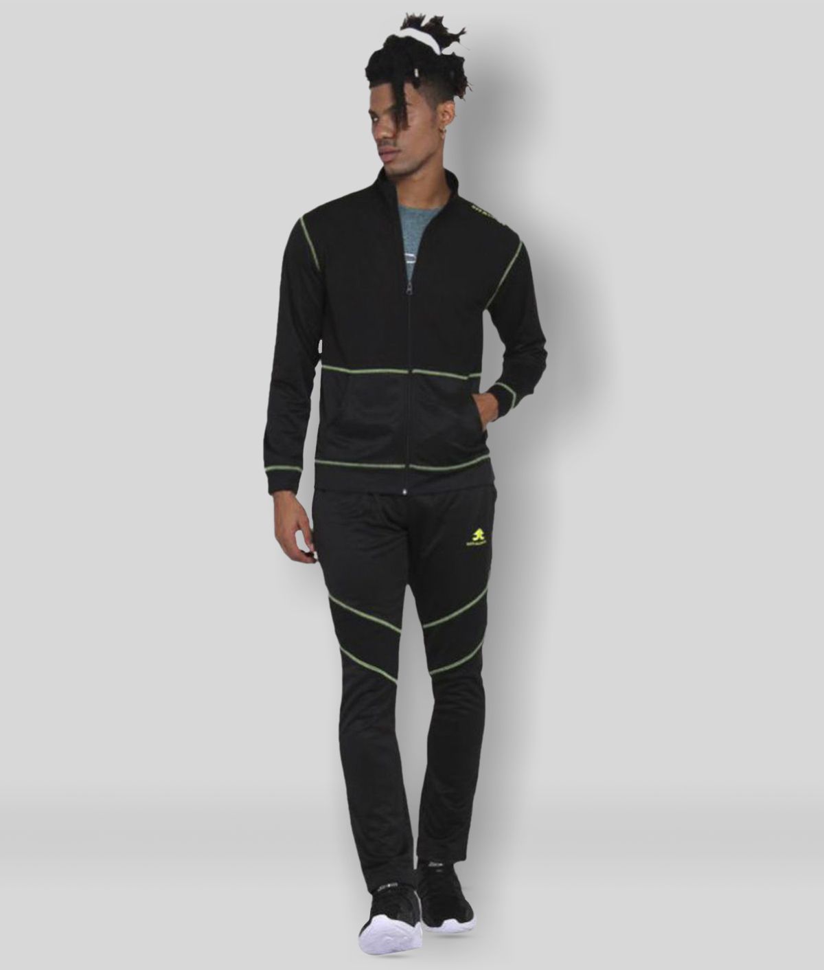 OFF LIMITS - Black Polyester Regular Fit Striped Men's Sports Tracksuit ( Pack of 1 )