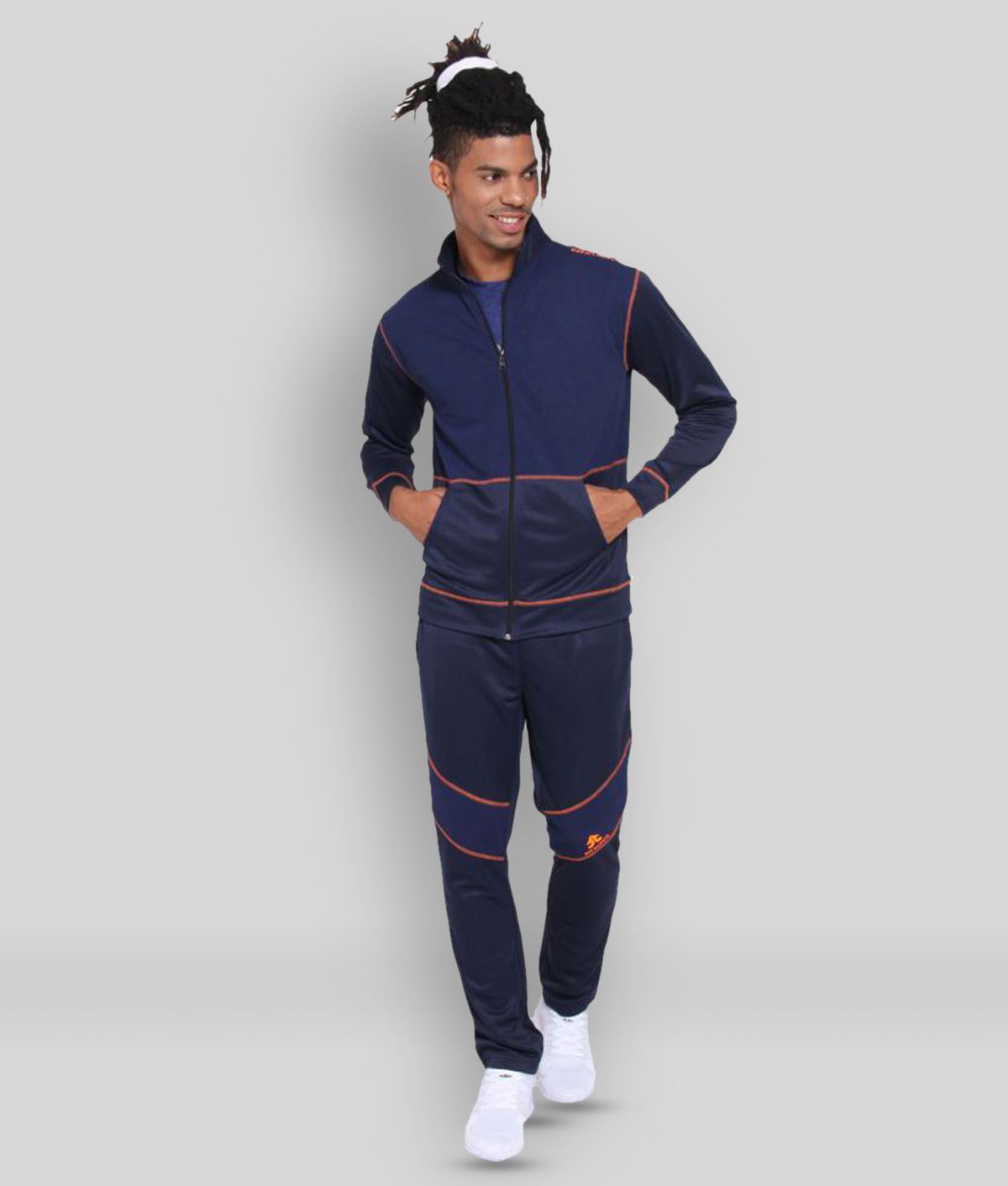     			OFF LIMITS - Navy Blue Polyester Regular Fit Colorblock Men's Sports Tracksuit ( Pack of 1 )