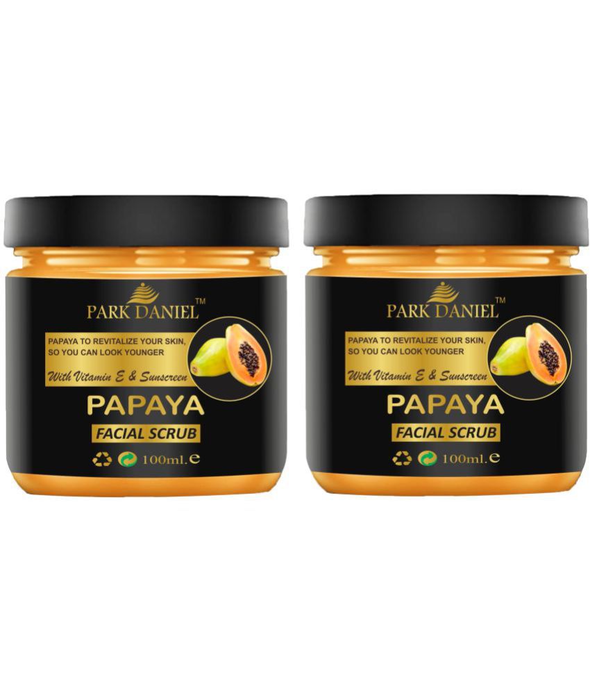     			Park Daniel  Papaya Scrub Removing Black heads  For Healthy Skin (100ml Bottles) Facial Scrub 200 ml Pack of 2